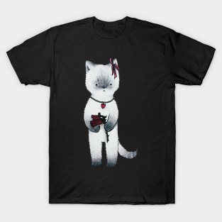 coquette cat illustration valentine&amp;#39;s day wilted rose coquette T-Shirt